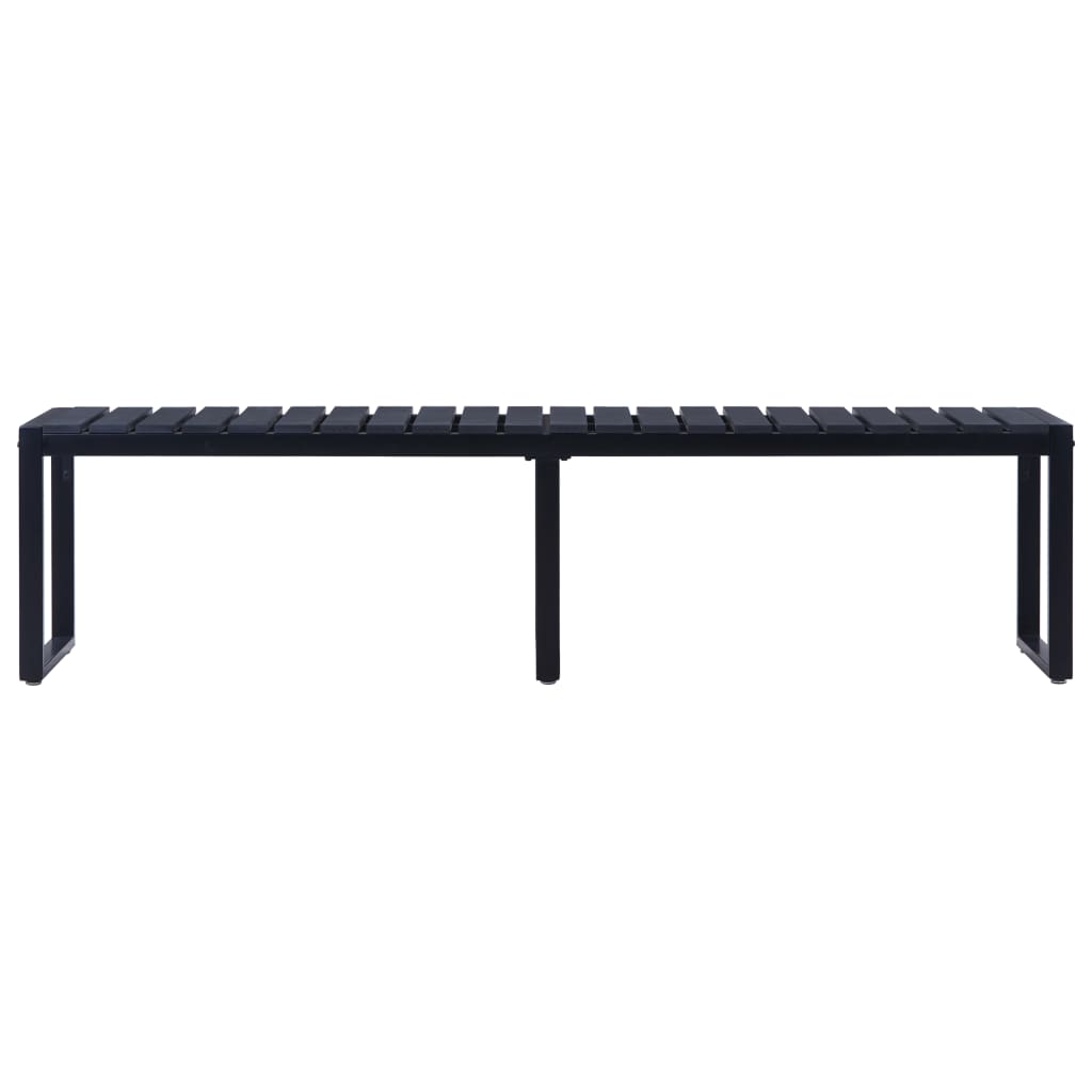 Garden Bench 180 cm PS Plate Black