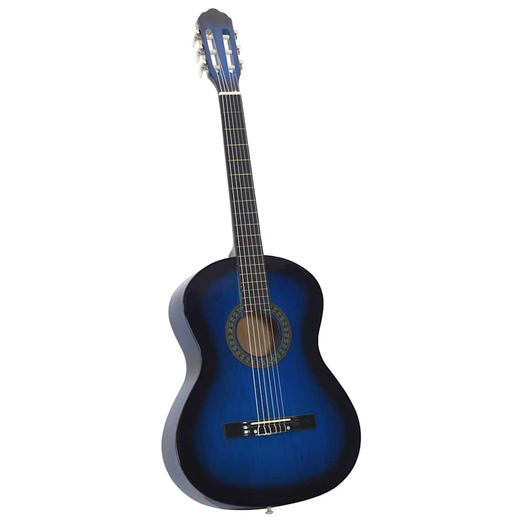 12-tlg. Klassikgitarren-Set für Anfänger Blau 4/4 39"