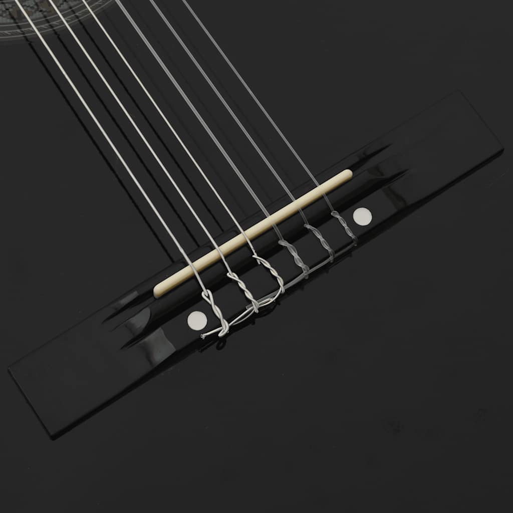 Klassikgitarre für Anfänger Schwarz 4/4 39" Lindenholz