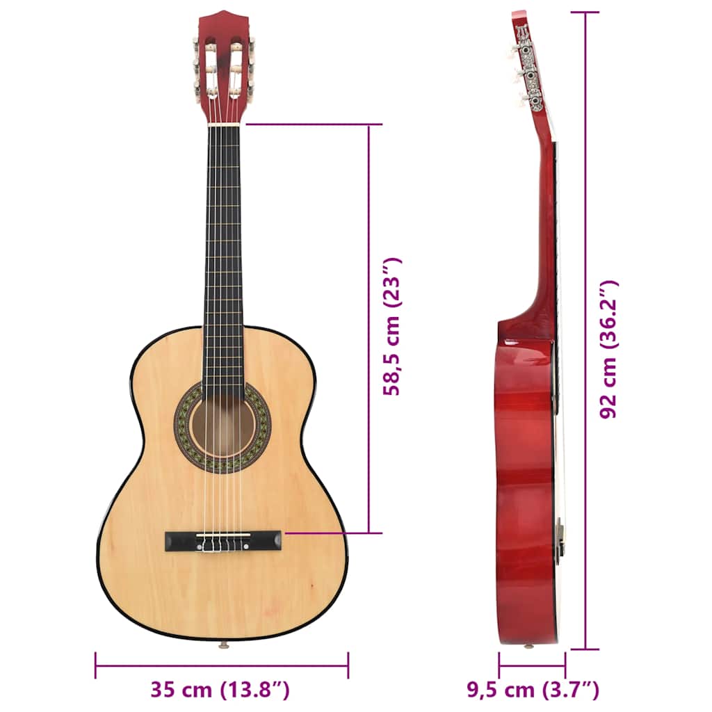 Klassische Gitarre für Anfänger und Kinder 3/4 36" Lindenholz