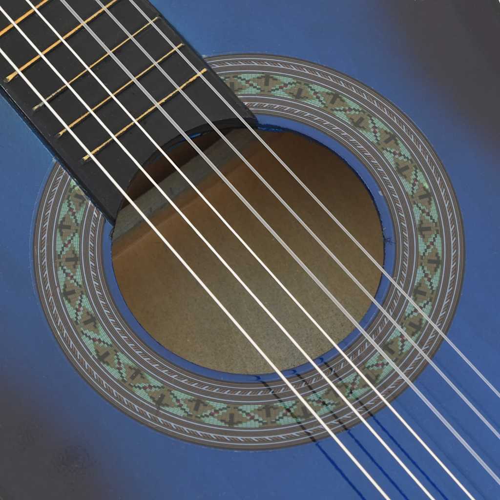 8-tlg. Klassikgitarren-Set für Anfänger Blau 3/4 36"