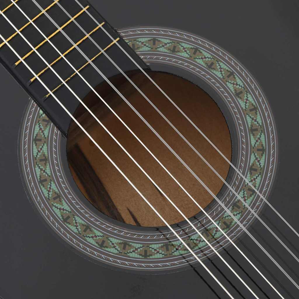 8-tlg. Klassikgitarren-Set für Anfänger Schwarz 3/4 36"