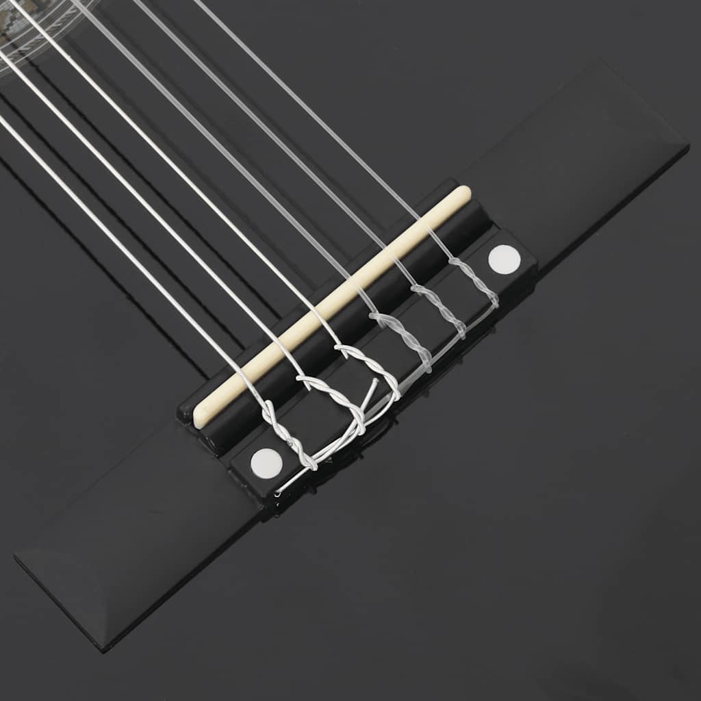 8-tlg. Klassikgitarren-Set für Anfänger Schwarz 3/4 36"