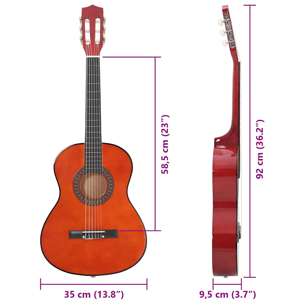 8-tlg. Klassikgitarren-Set für Anfänger 3/4 36"