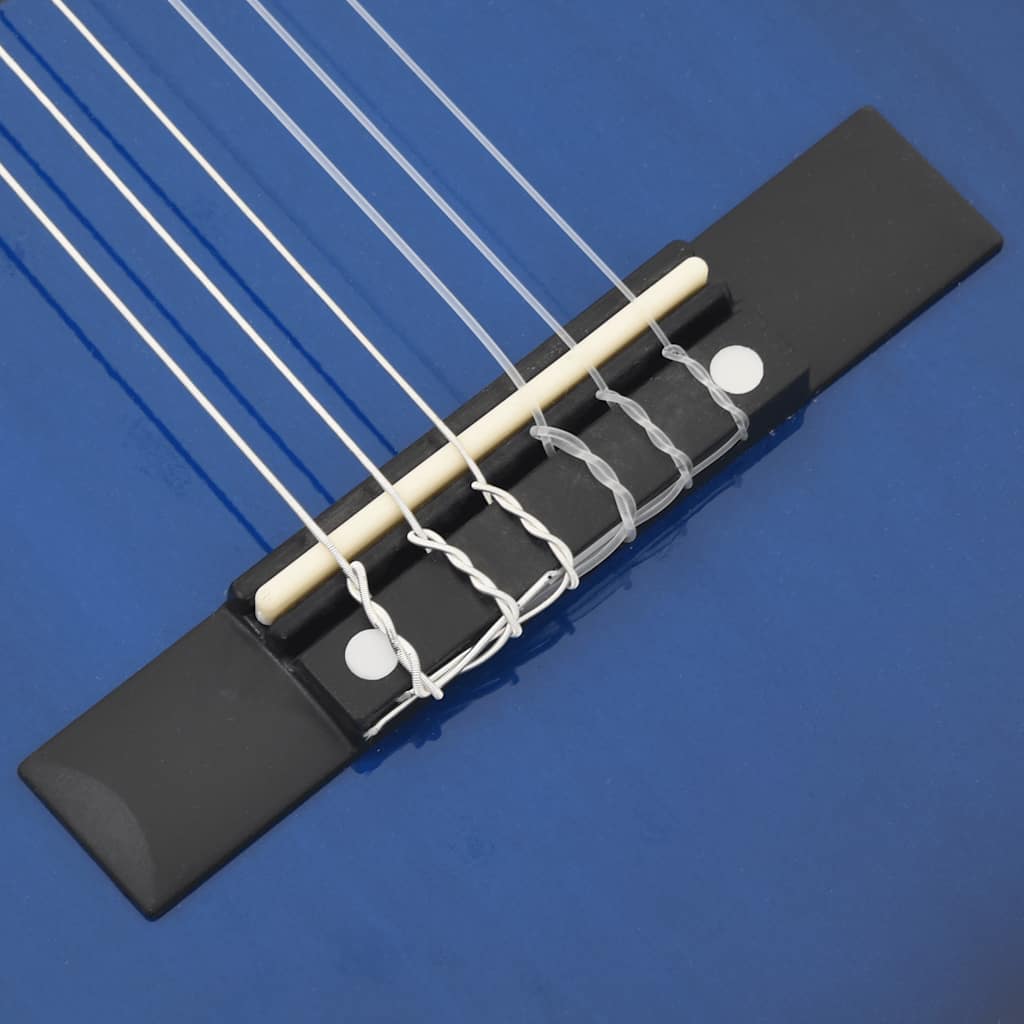 8-tlg. Klassische Gitarre Set für Anfänger Blau 1/2 34"