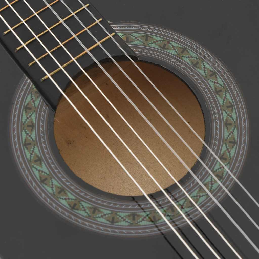8-tlg. Klassikgitarren-Set für Anfänger Schwarz 1/2 34"