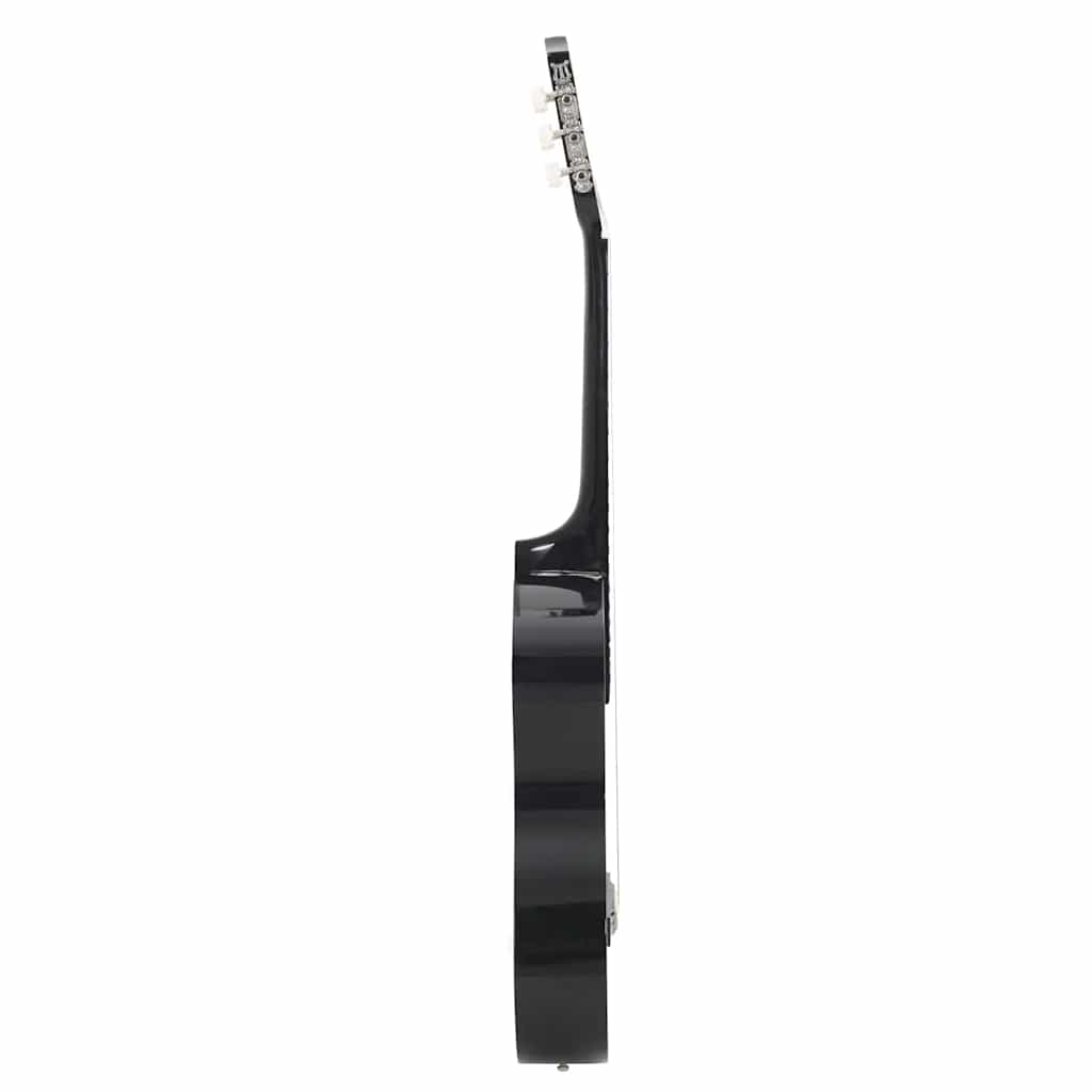12-tlg Westerngitarre Set mit 6 Saiten Schwarz 38"
