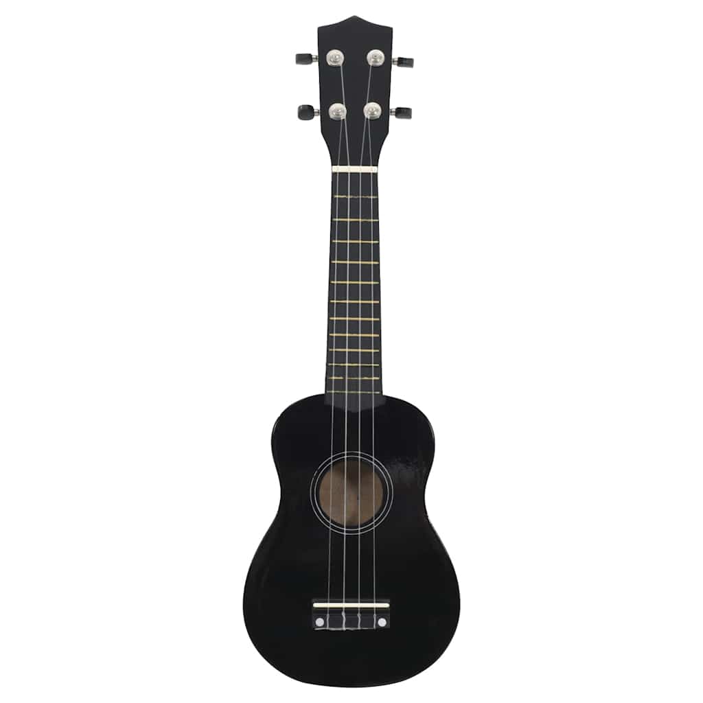 Sopran-Ukulele-Set mit Tasche für Kinder Schwarz 23"
