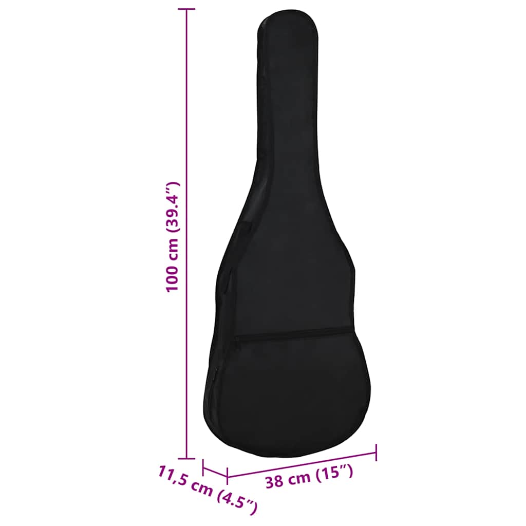 Gitarrentasche für 4/4 (39") Klassikgitarre Schwarz 100x37 cm Stoff
