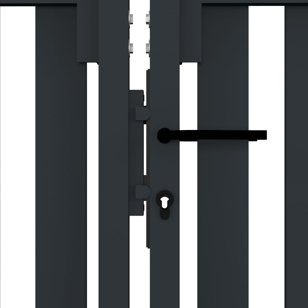Doppelflügel Zauntor Stahl 306x200 cm Anthrazit