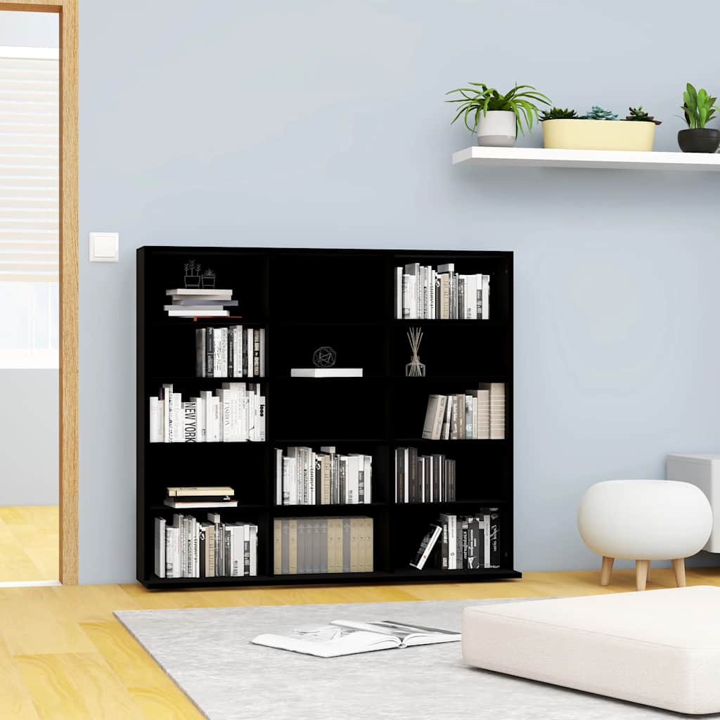 CD-Regal Schwarz 100x23x89,5 cm Holzwerkstoff