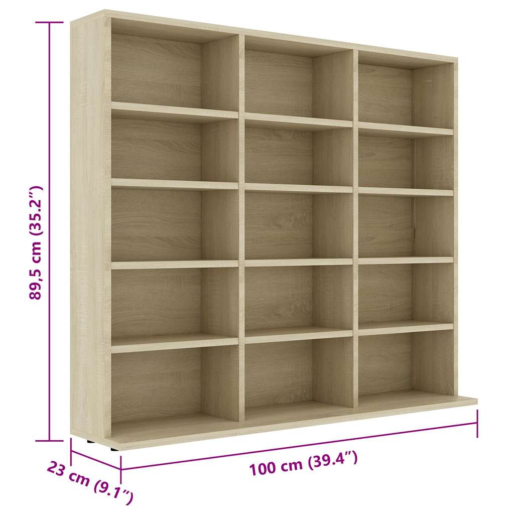 CD-Regal Sonoma-Eiche 100x23x89,5 cm Holzwerkstoff