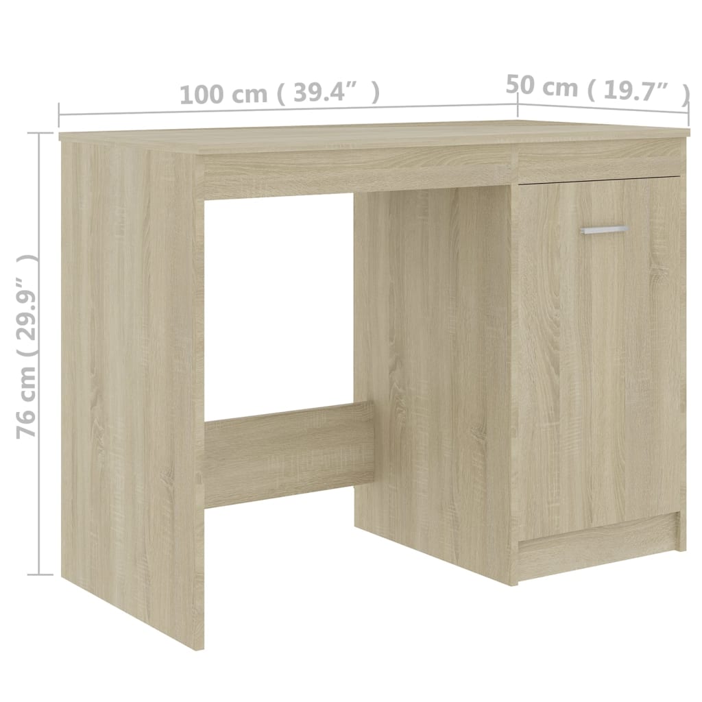 Desk Sonoma Oak 100x50x76 cm Wood Material