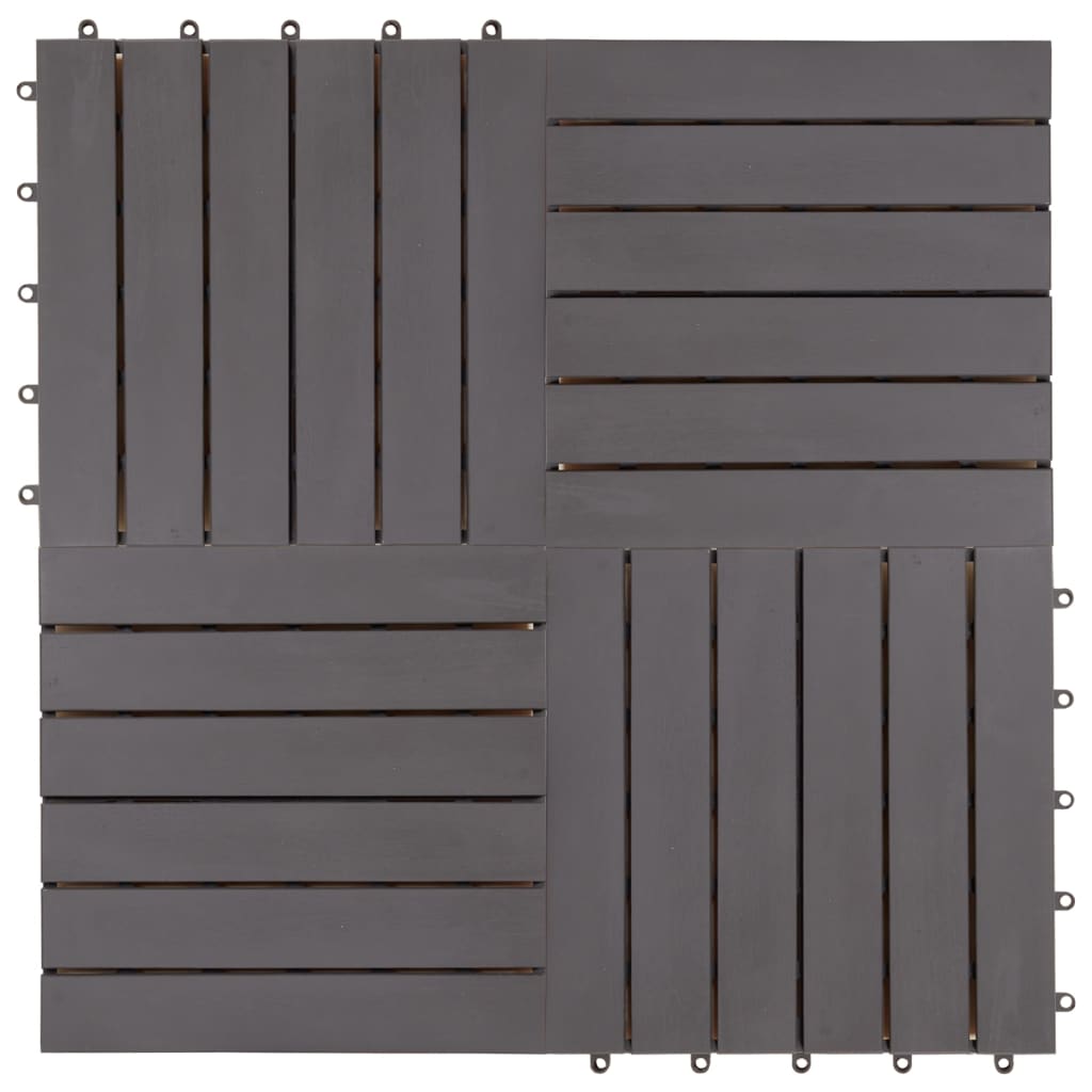Terrassenfliesen 30 Stk. Grau 30 x 30 cm Massivholz Akazie