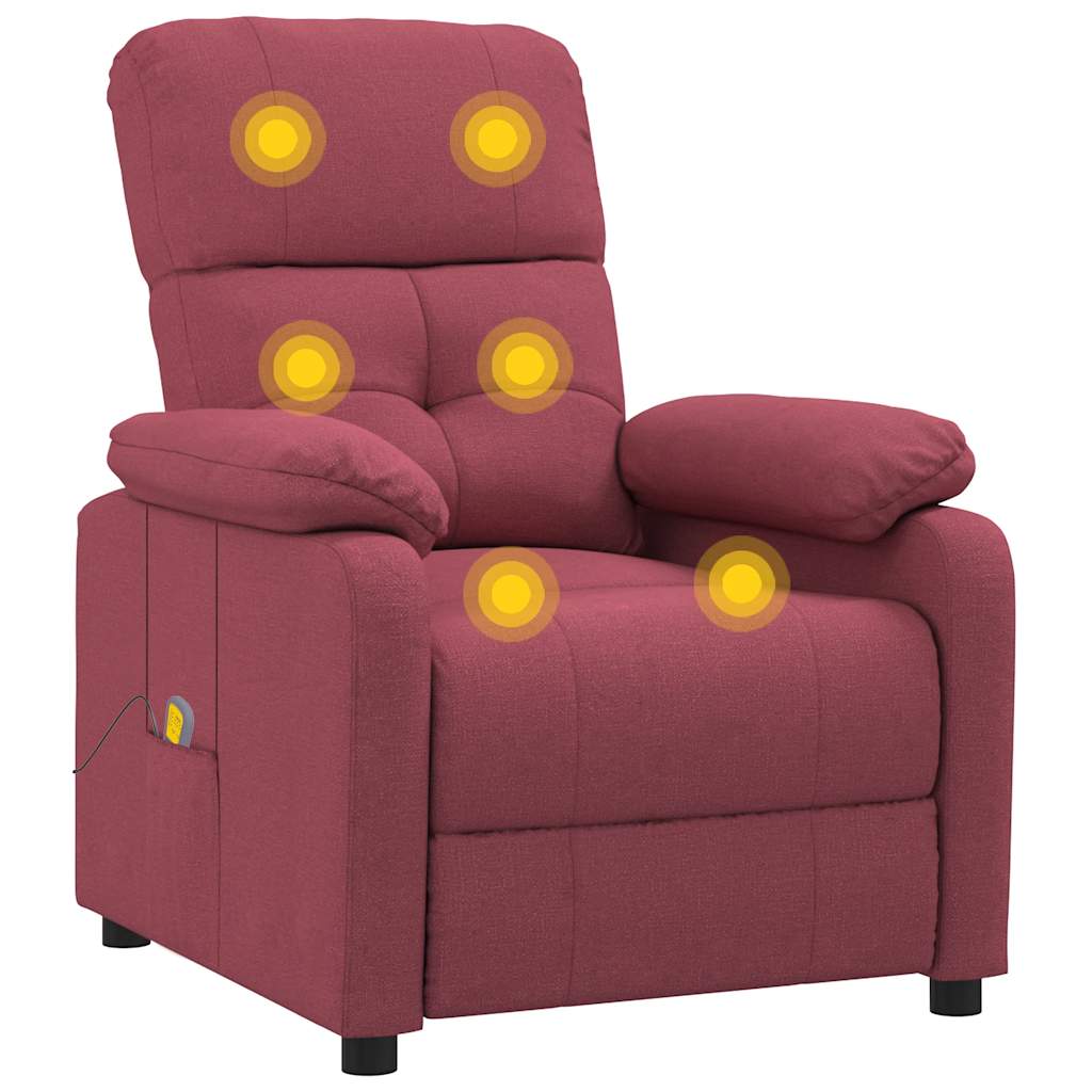 Massagesessel Weinrot Stoff