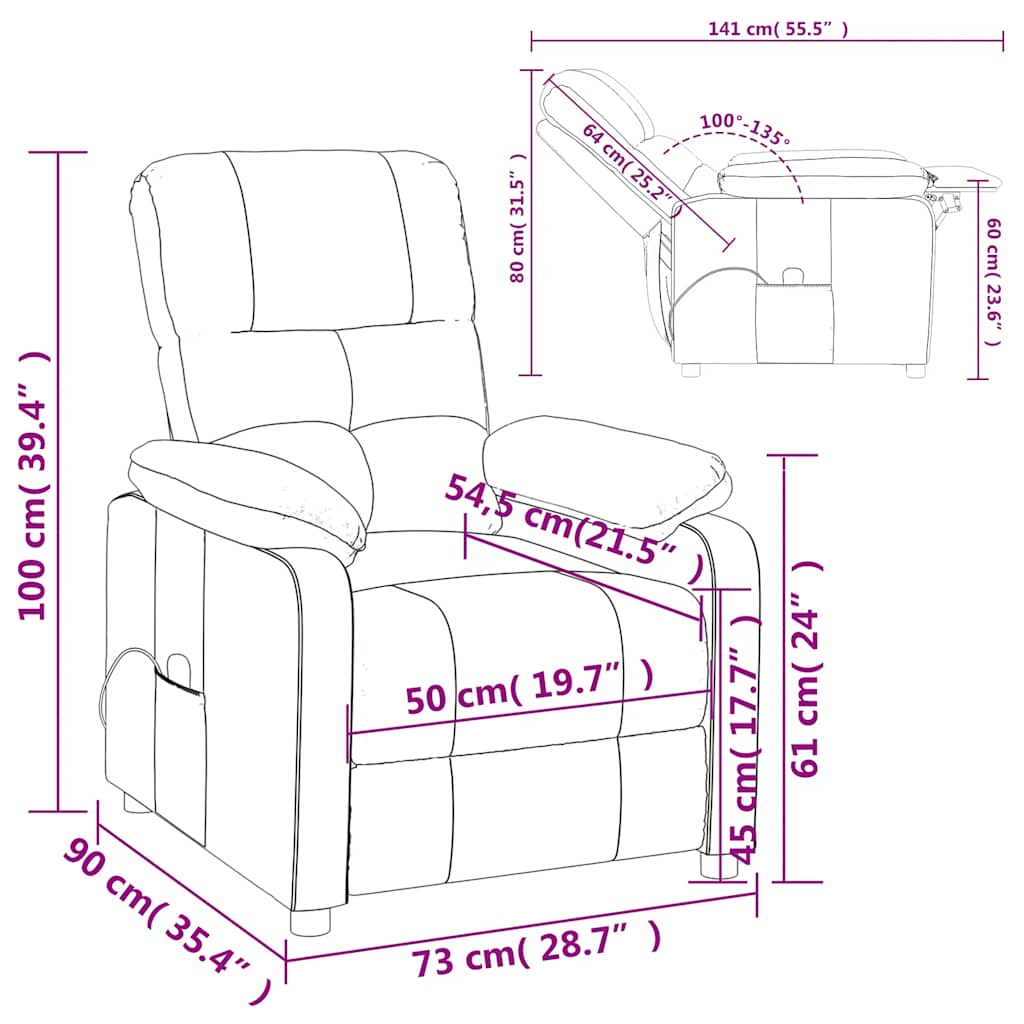 Massagesessel Braun Stoff