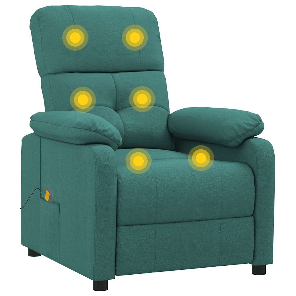 Massagesessel Dunkelgrün Stoff