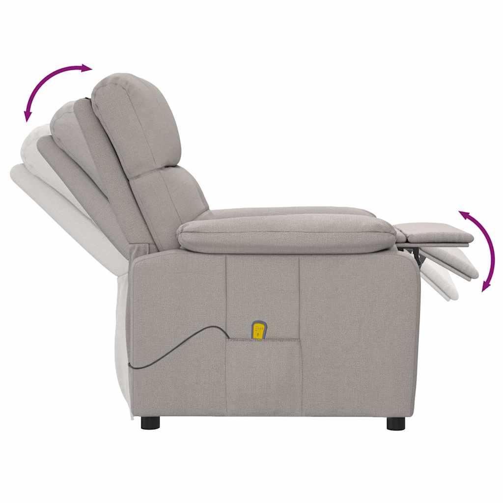 Massagesessel Taupe Stoff