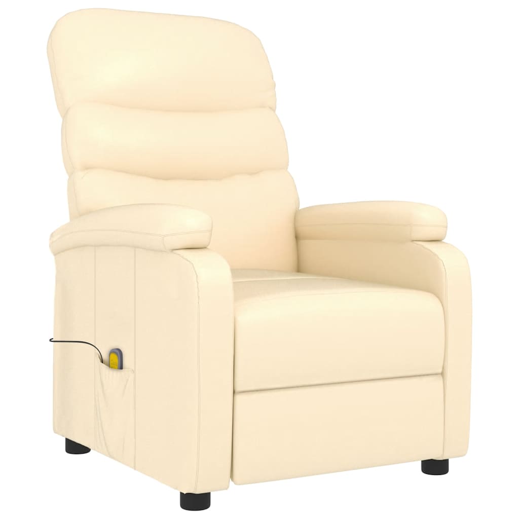 Massagesessel Creme Kunstleder