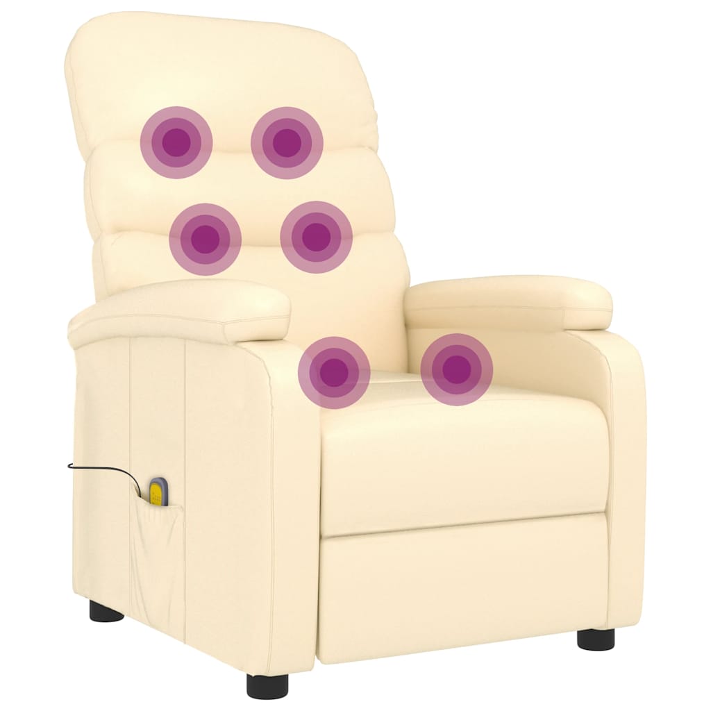 Massagesessel Creme Kunstleder