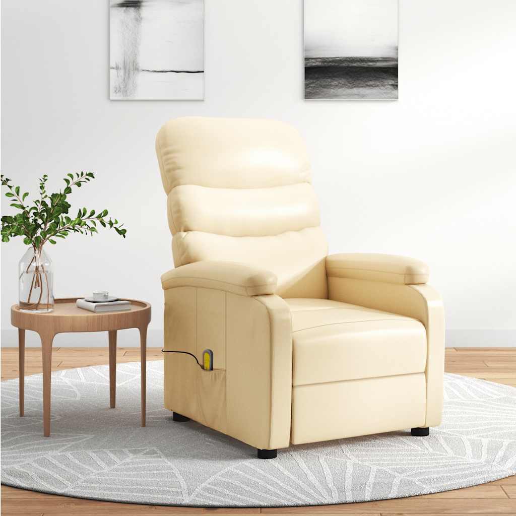 Massagesessel Creme Kunstleder