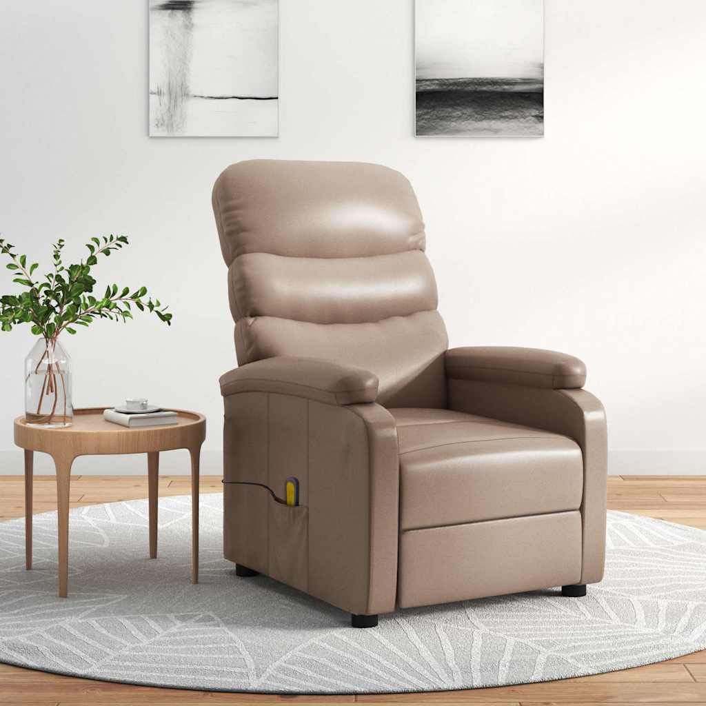 Massagesessel Cappuccino-Braun Kunstleder