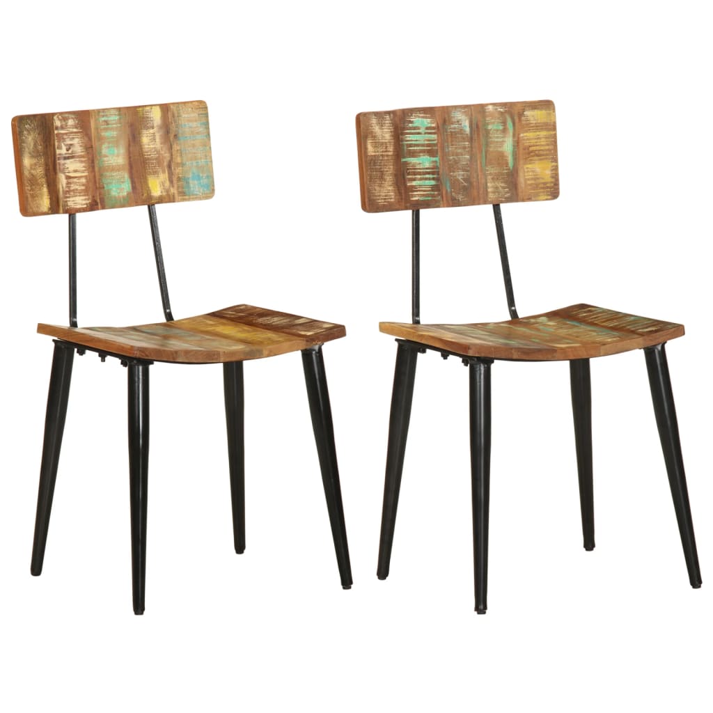 Dining room chairs 2 pcs. Solid reclaimed wood