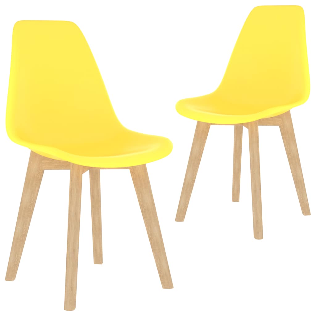 Esszimmerstühle 2 Stk. Gelb Kunststoff