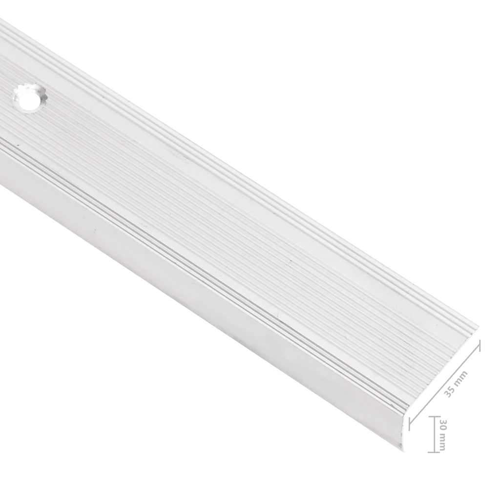Stair nosing profiles in L-shape 5 pcs. Aluminum 100 cm Silver