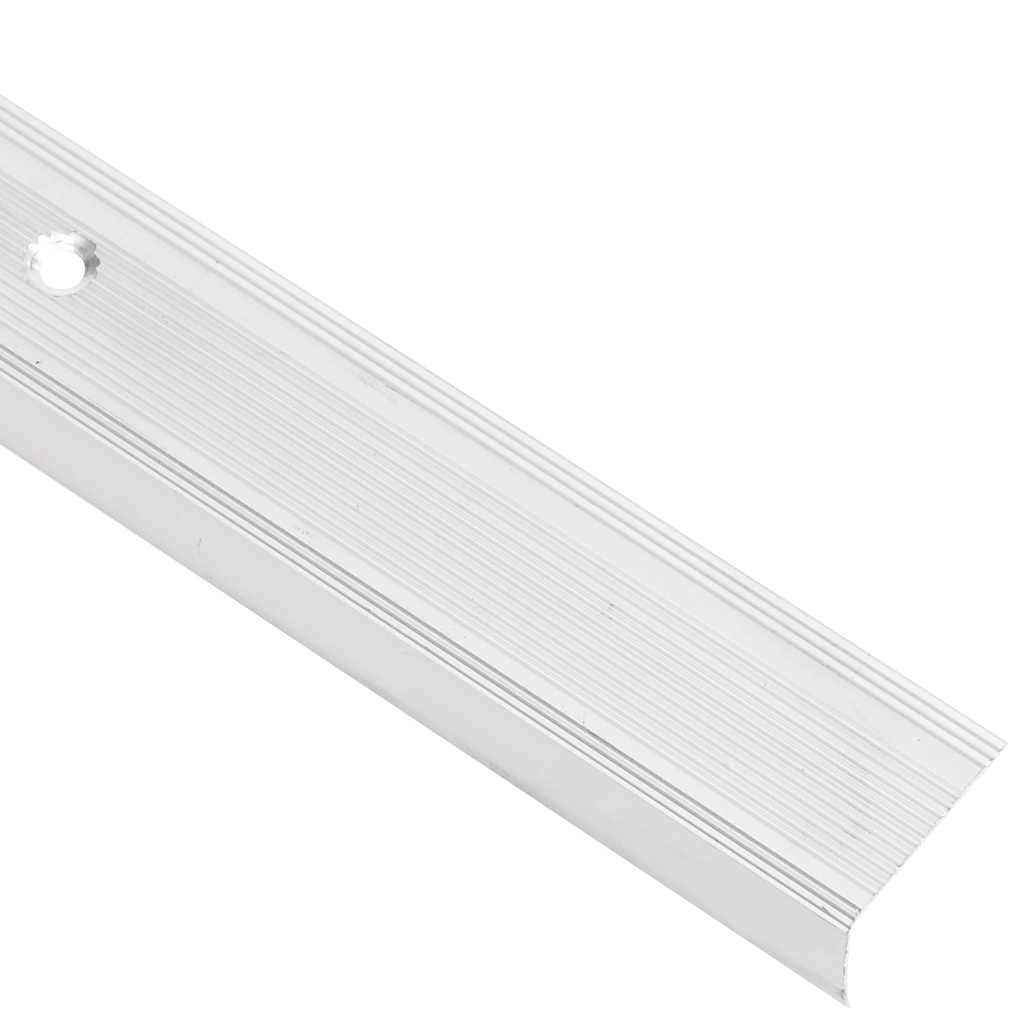 Stair nosing profiles in L-shape 15 pcs. Aluminum 100 cm Silver