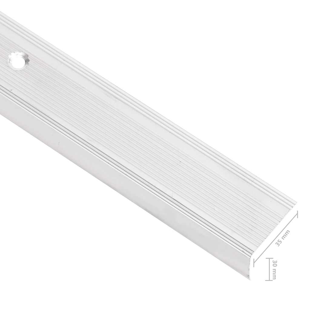 Stair nosing profiles in L-shape 15 pcs. Aluminum 100 cm Silver