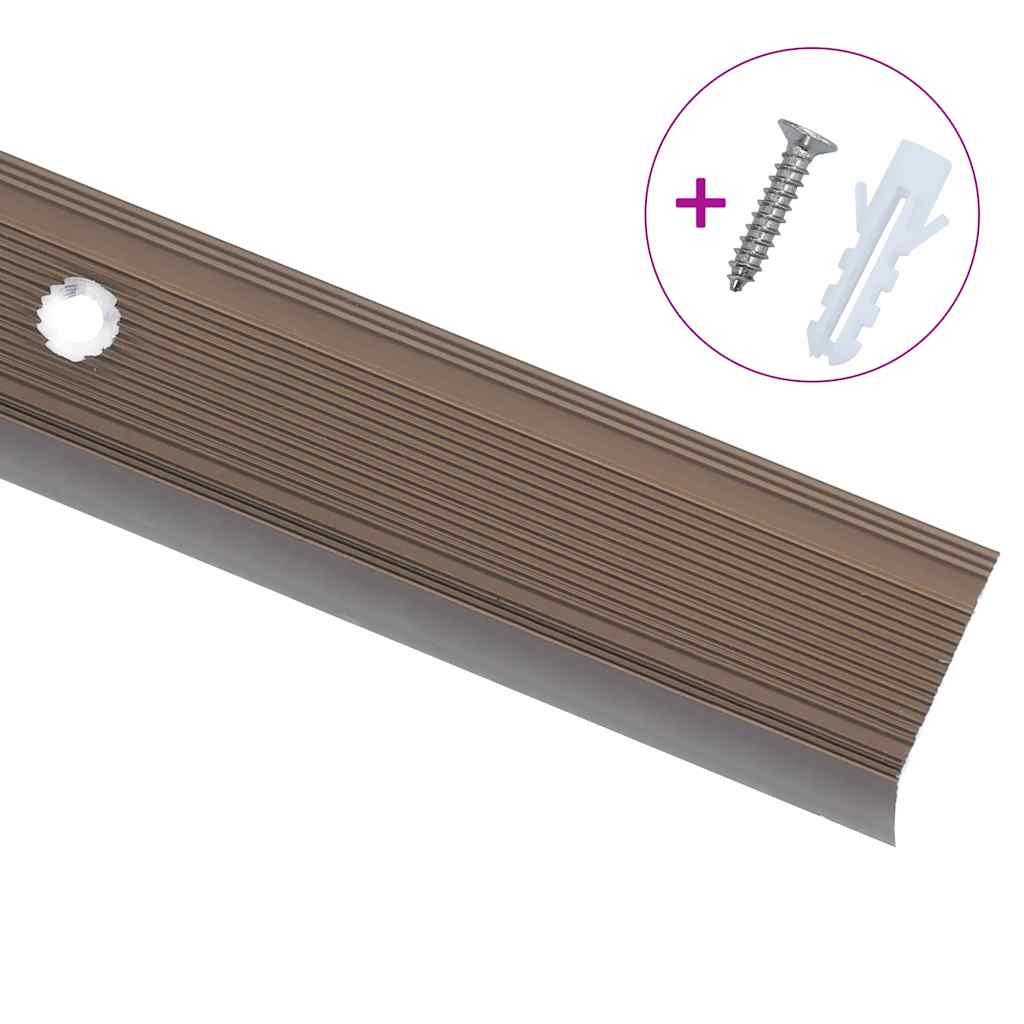 Stair nosing profile in L-shape 5 pcs. Aluminum 100cm Brown