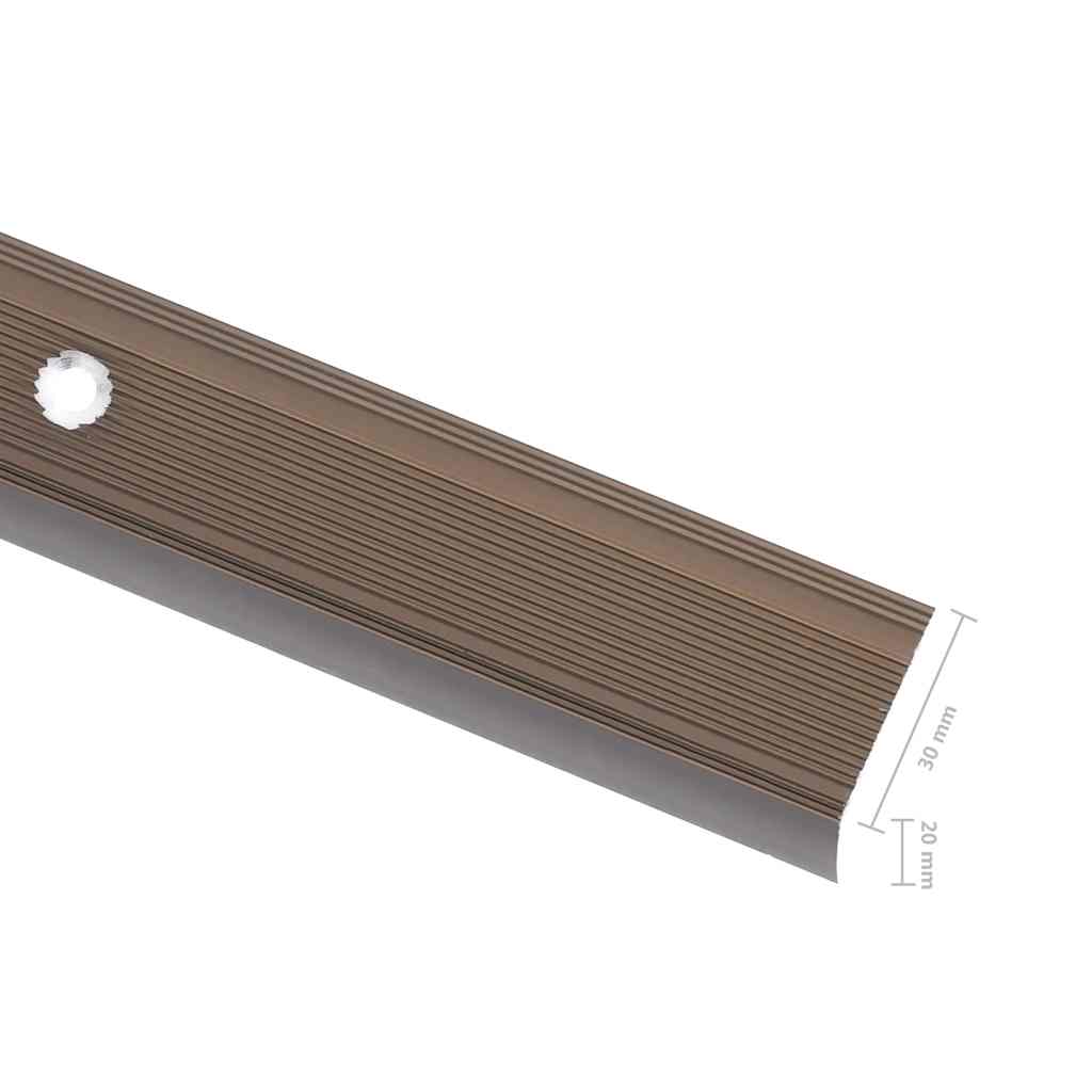Stair nosing profile in L-shape 5 pcs. Aluminum 100cm Brown