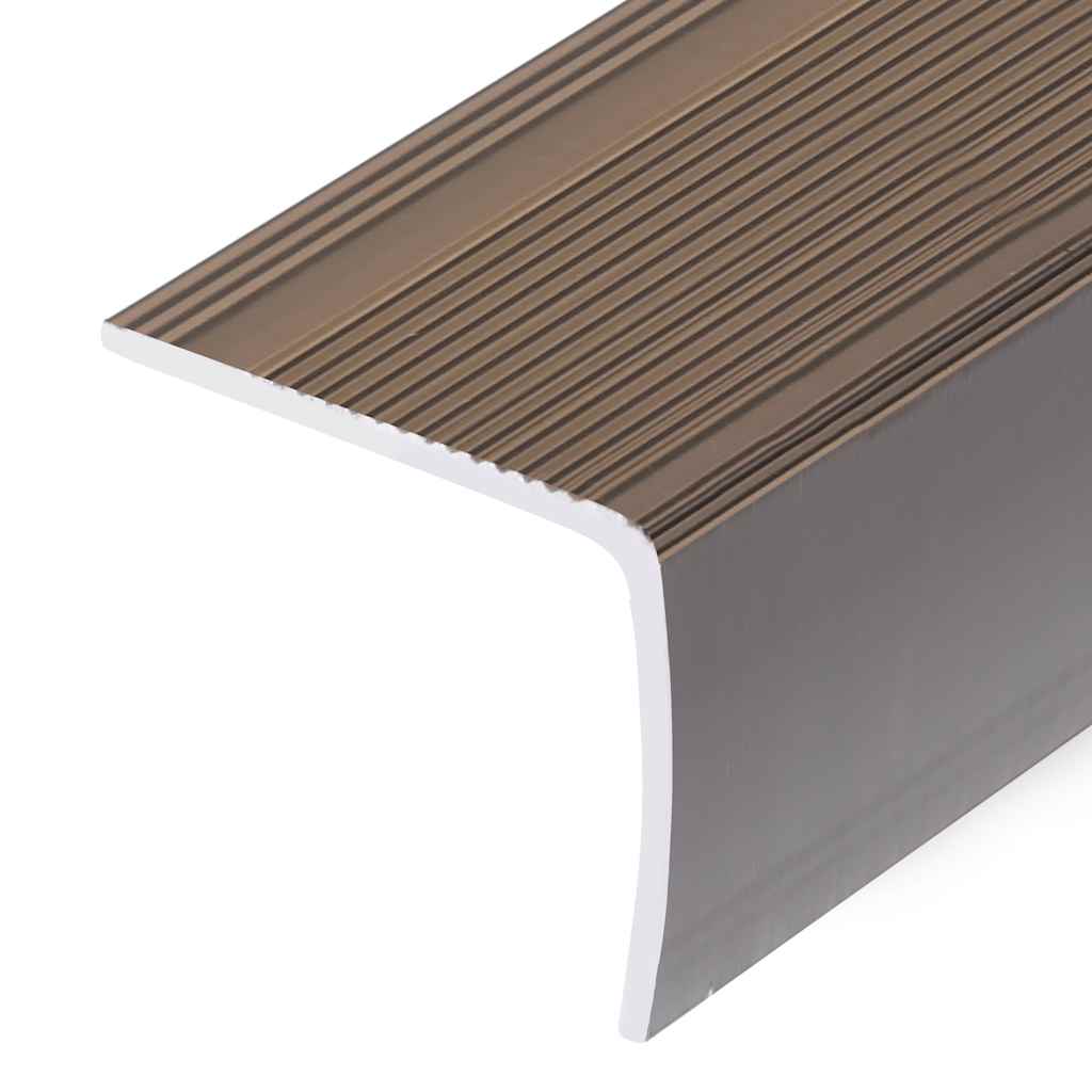 Stair nosing profile in L-shape 15 pcs. Aluminum 100cm Brown
