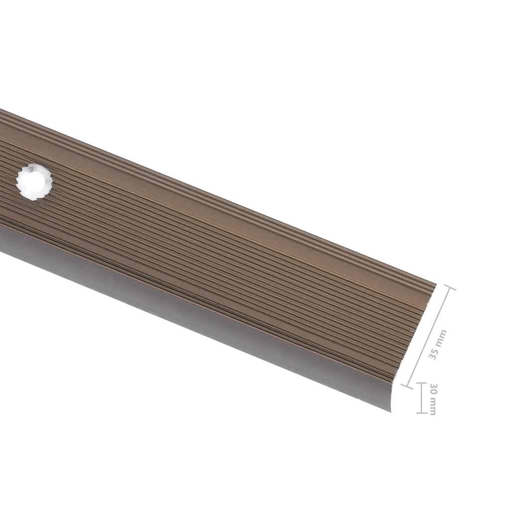 Stair nosing profile in L-shape 15 pcs. Aluminum 100cm Brown