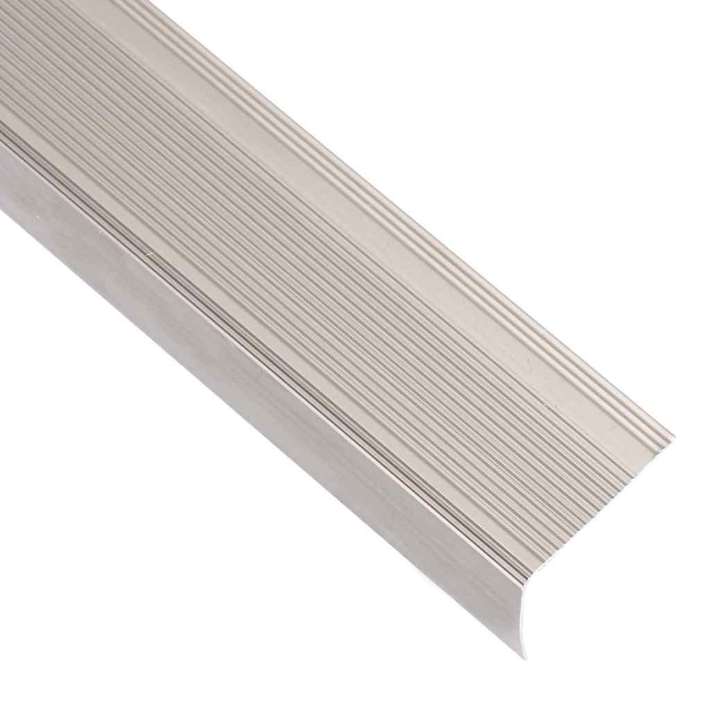L-shaped stair nosing profiles (5 pieces), aluminum, 100 cm, champagne