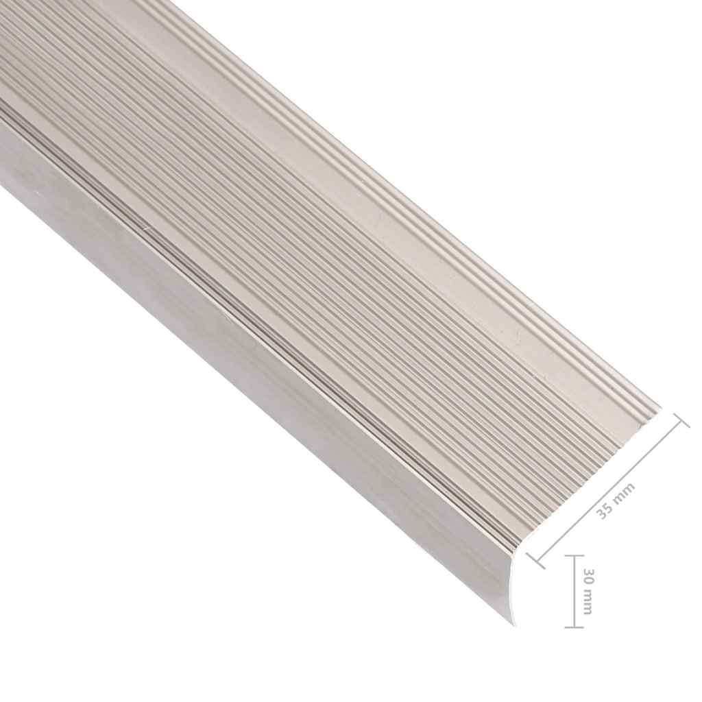 L-shaped stair nosing profiles (5 pieces), aluminum, 100 cm, champagne