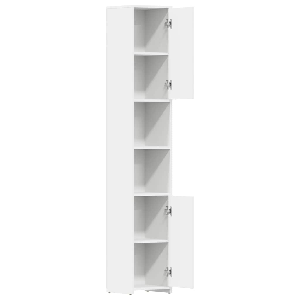 Badezimmerschrank Weiß 30x30x183,5 cm Holzwerkstoff