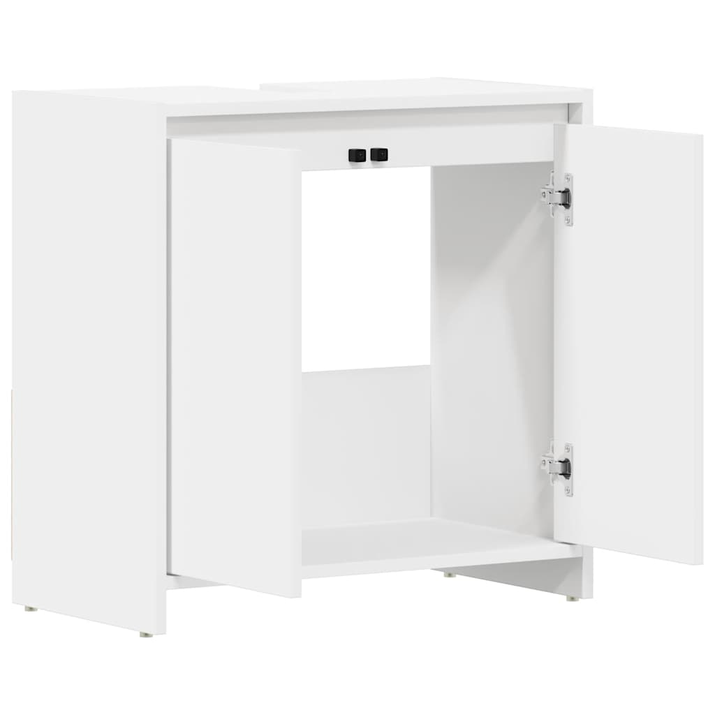 Badezimmerschrank Weiß 60x33x61 cm Holzwerkstoff