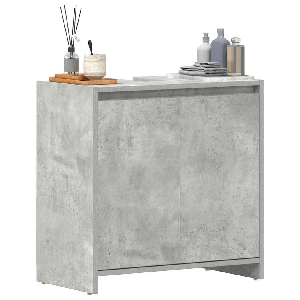 Badezimmerschrank Betongrau 60x33x61 cm Holzwerkstoff
