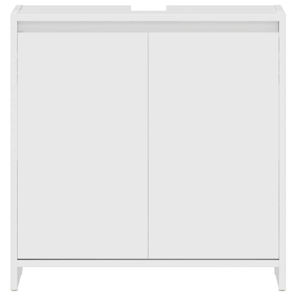 Badezimmerschrank Hochglanz-Weiß 60x33x61 cm Holzwerkstoff