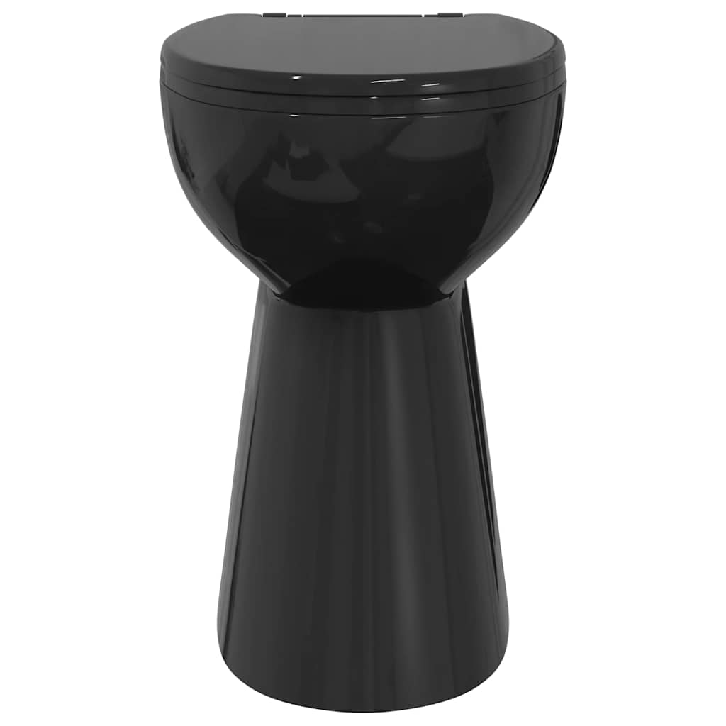 Randloses WC 7 cm Extra Höhe Soft-Close Keramik Schwarz