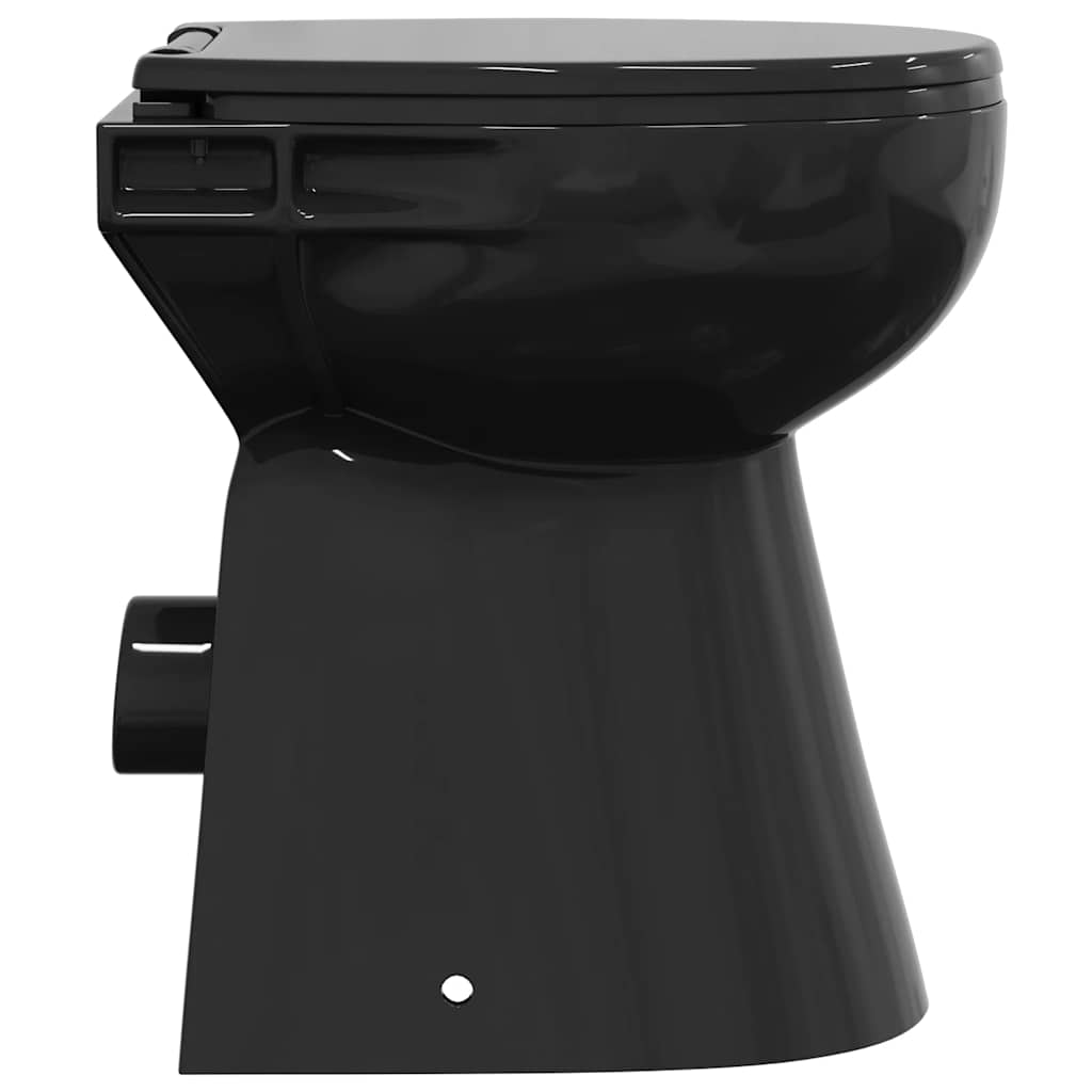 Randloses WC 7 cm Extra Höhe Soft-Close Keramik Schwarz