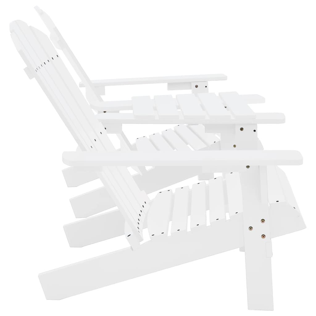 Adirondack garden chairs with table solid fir white