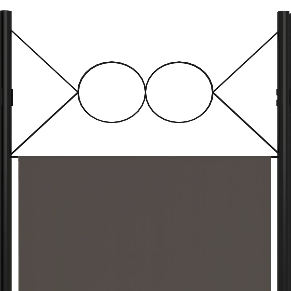 3-tlg. Raumteiler Anthrazit 120 x 180 cm