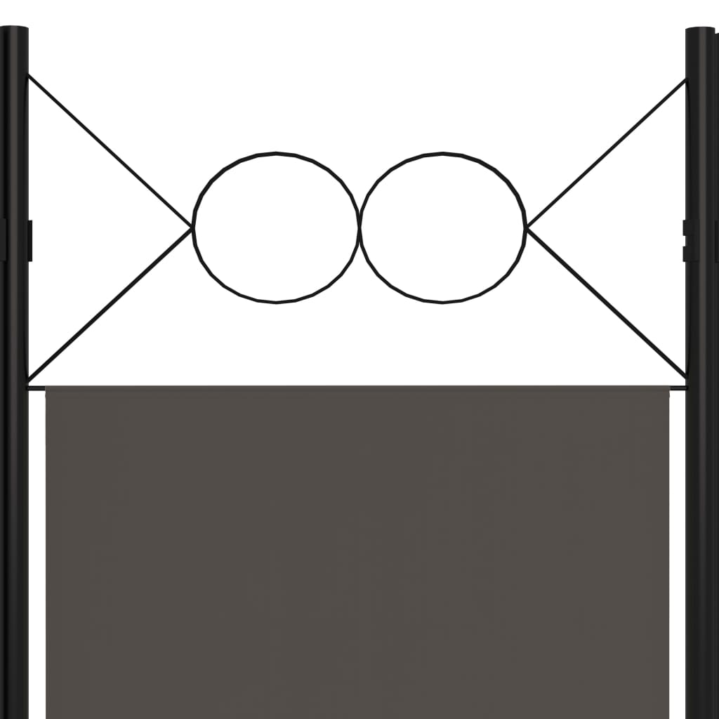 5-tlg. Raumteiler Anthrazit 200 x 180 cm