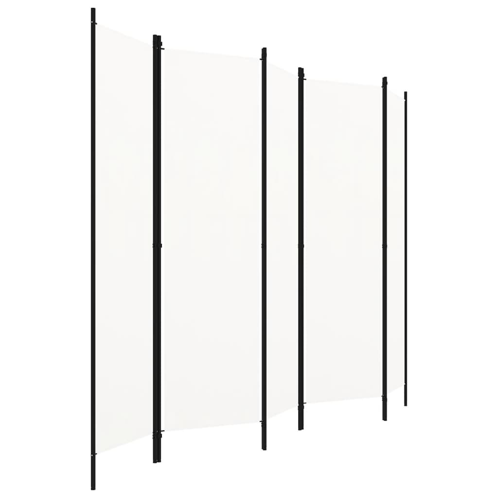 5-tlg. Raumteiler Weiß 250x180 cm