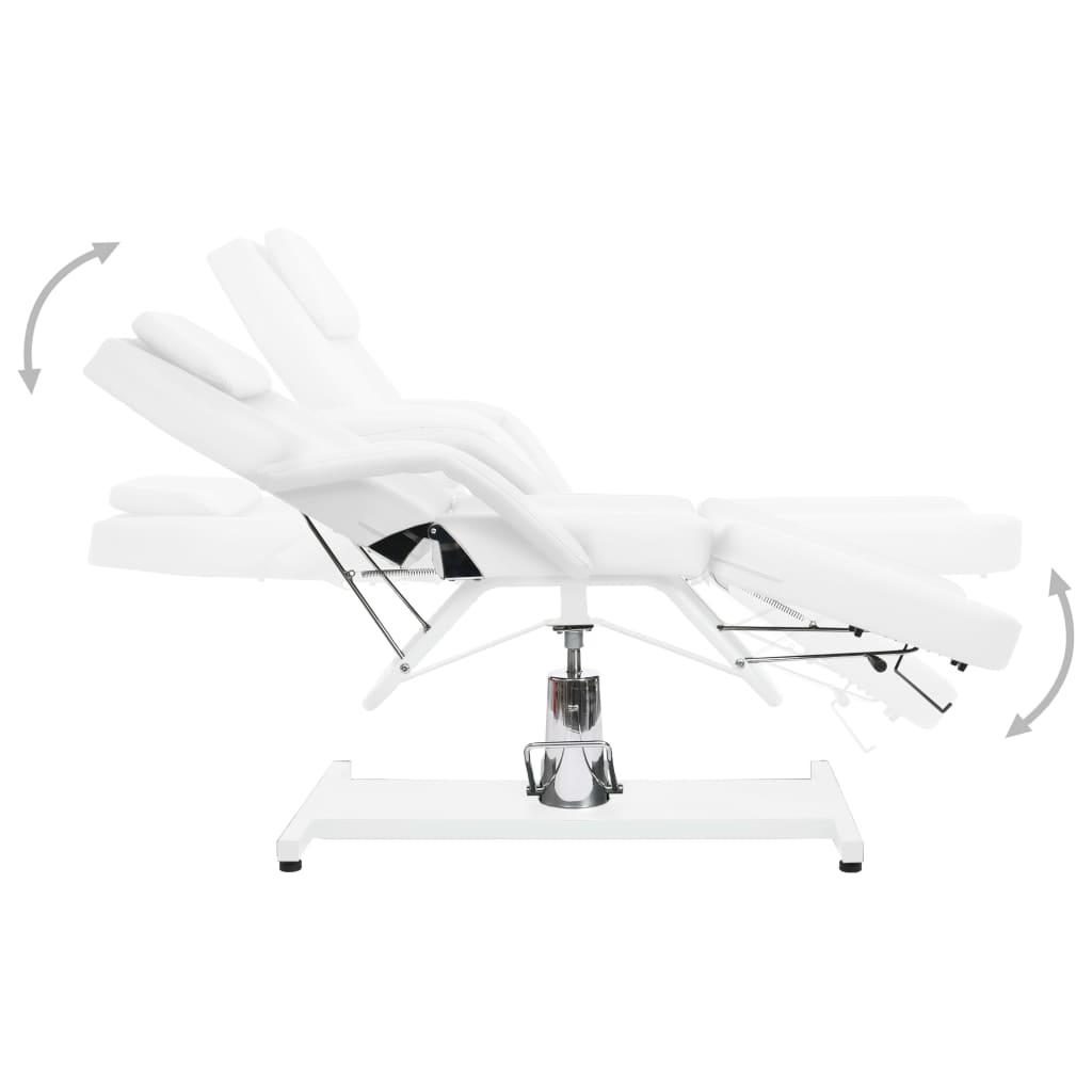 Massage table white 180x62x(87-112) cm