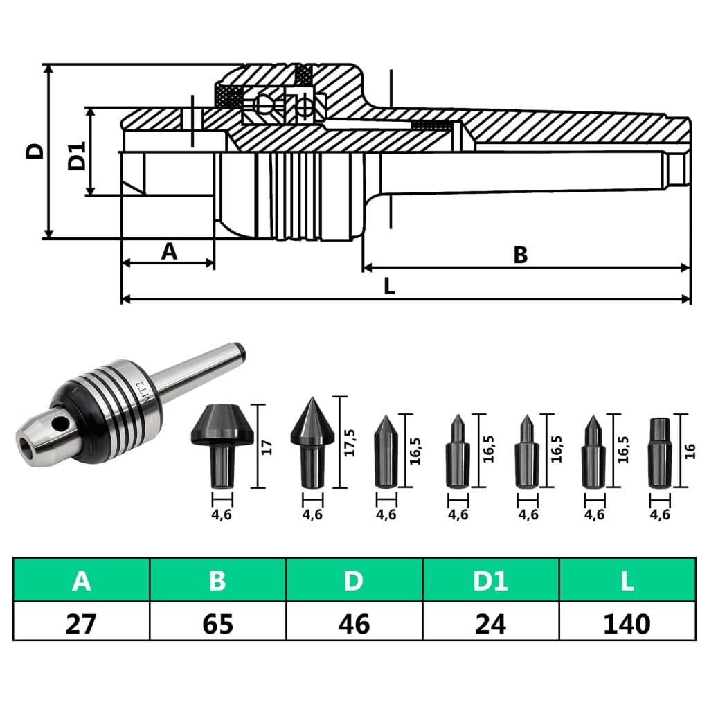 10-piece revolving center set MT2