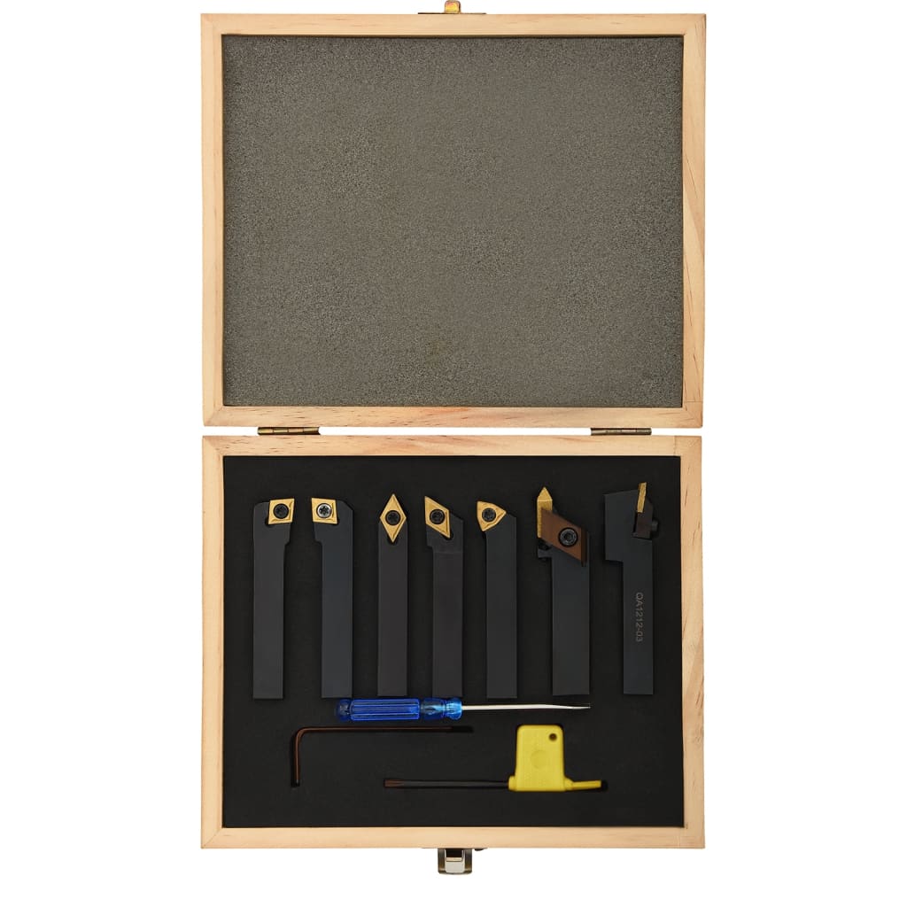 12-piece turning tool set with indexable inserts 12x12 mm 80 mm
